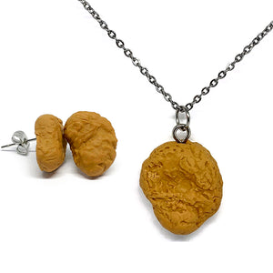 Chicken Nugget Earring and Necklace Gift Set