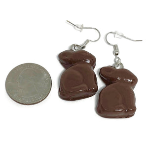 Chocolate Bunny Dangle Earrings