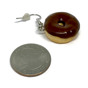 Chocolate Frosted Donut Dangle Earrings