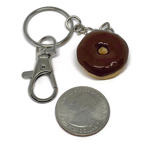 Chocolate Frosted Donut Keychain