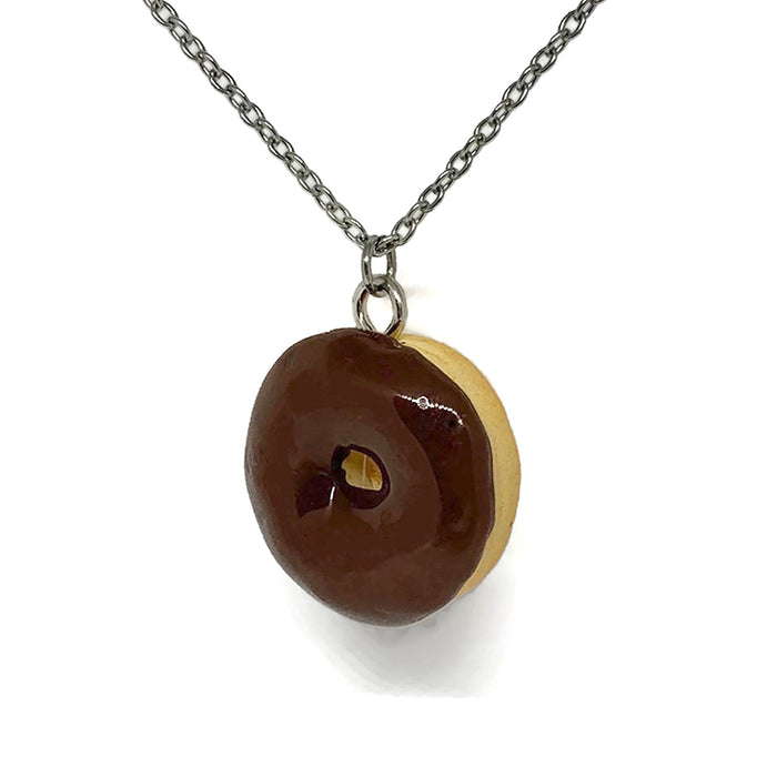 Chocolate Frosted Donut Necklace