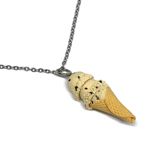 Chocolate Chip Ice Cream Cone Necklace