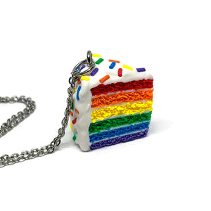BFF Set: TWO Rainbow Cake Necklaces Vanilla and Chocolate