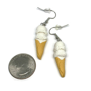 Vanilla Ice Cream Cone Dangle Earrings