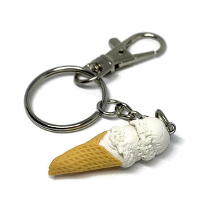 Vanilla Ice Cream Cone Keychain