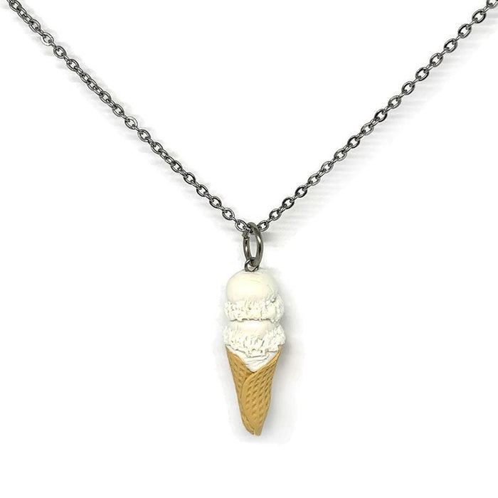 Vanilla Ice Cream Cone Necklace