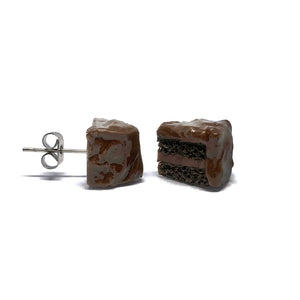 Chocolate Cake Stud Earrings