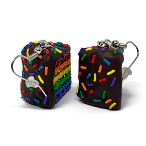Chocolate Rainbow Cake Dangle Earrings