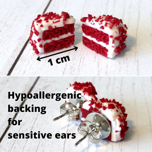 Red Velvet Cake Stud Earrings